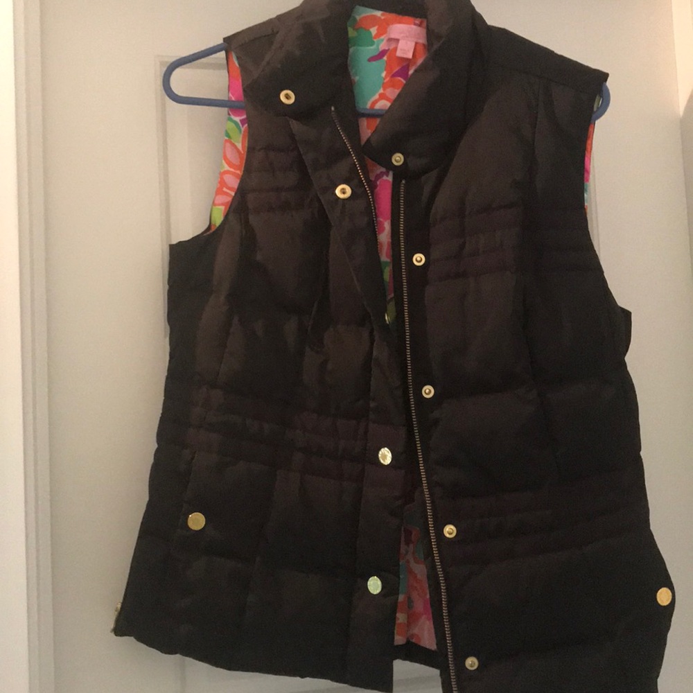 Lilly Pulitzer black puffer vest